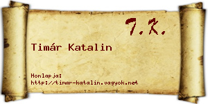 Timár Katalin névjegykártya