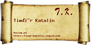 Timár Katalin névjegykártya